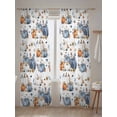 thumbnail image 5 of Thanksgiving Sheer Curtains 108 inches Long, Pumpkin Fall Sunflower Leaves Light Filtering Sheer Window Curtains Rod Pocket Voile Drapes for Bedroom Living Room, 52"W x 108"L 2 Panels, 5 of 7