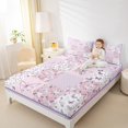 thumbnail image 4 of Manfei Cute Butterflies Twin Sheet Sets,Flying Animal Twin Fitted Sheet,Purple White Checkered Flat Sheet For Girls Kids,Super Cozy Room Decor,3-Piece, 4 of 7