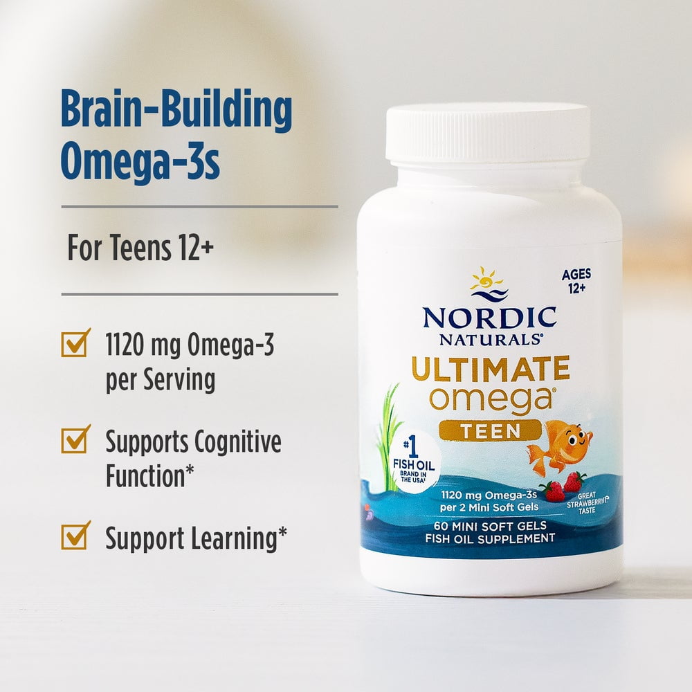 Nordic Naturals Ultimate Omega Teen Soft Gels, Fish Oil 60 Ct.