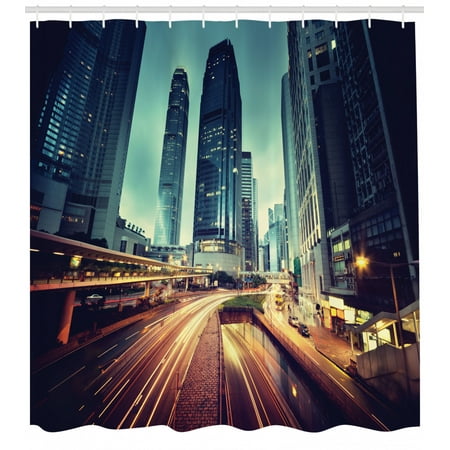 Urban Shower Curtain Traffic In Hong Kong Picture Sunset China