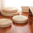thumbnail image 3 of Thehsnt Tatami Cushion Natural Straw Hand Woven Meditation Japanese-style Household Padded Round Pouf for Garden, 3 of 7