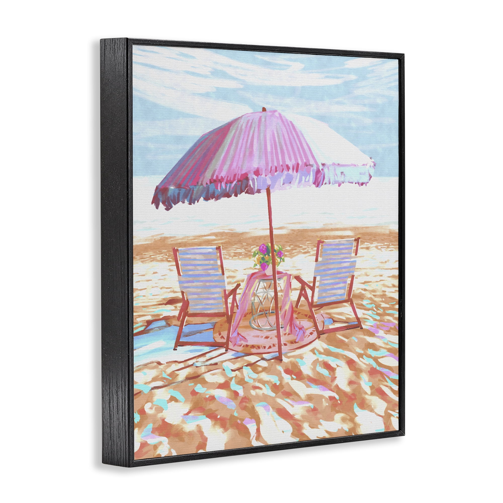 Stupell Industries Seaside Summer Picnic For Two Black Framed Giclee Art, design by Ziwei Li