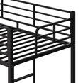 thumbnail image 4 of Black Twin Bunk Bed Square Tube High Guardrail Side Ladder Opening Iron Bed, 4 of 12