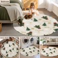 thumbnail image 5 of Round Rug 4Ft Washable Non-Slip, Christmas Circle Area Rugs for Living Room Bedroom, Winter Pine Tree Gold White Xmas Snowflakes Indoor Floor Mats Carpet Runner for Home Decor Aesthetic, 5 of 8