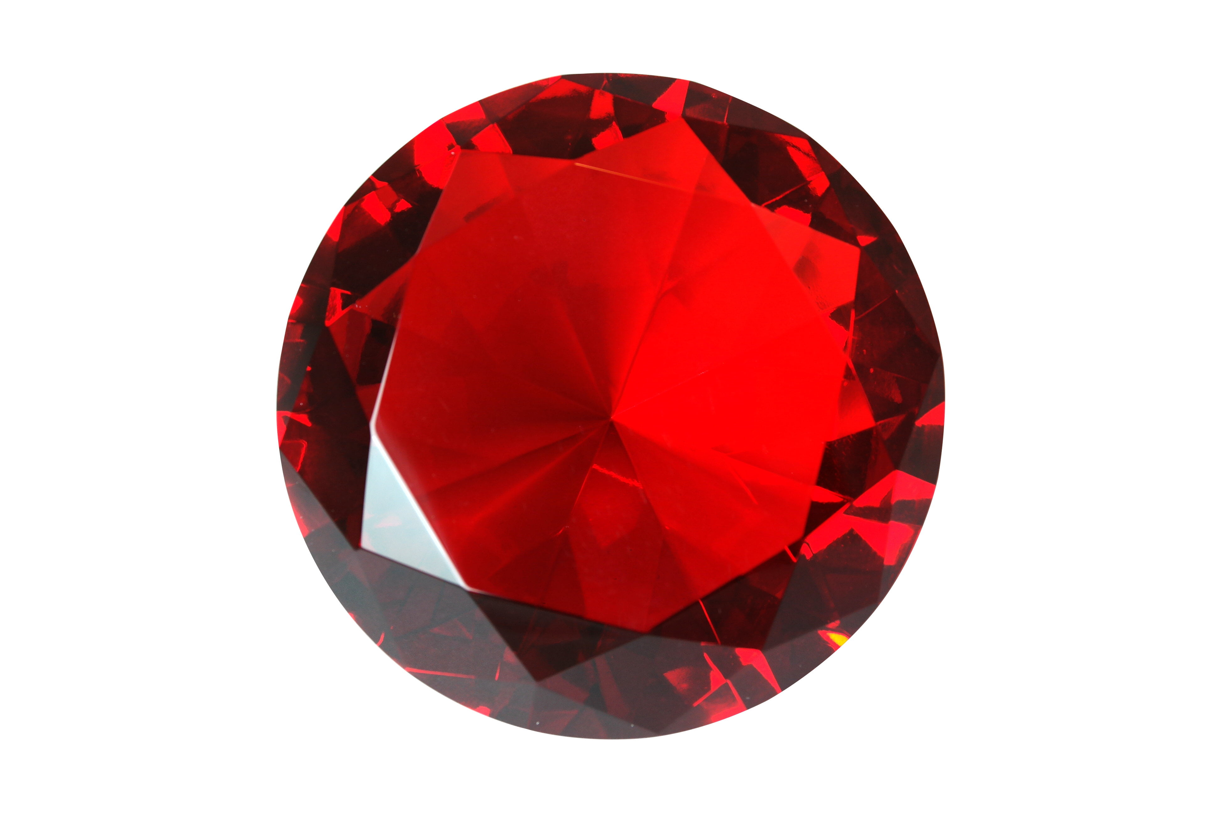 Big 100mm Deep Ruby Red 100 mm Crystal Diamond Jewel Giant Paperweight 