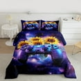 thumbnail image 2 of Manfei Gamepad Game Lovers Full Size Comforter Sets,Rustic Flower Sunflower Bedding Comforter Set,Purple Galaxy Bedding Sets For Boys Kids,Ultra Soft Home Decor Reversible,3 Pieces, 2 of 8