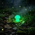 thumbnail image 5 of ZhangC Glow in the Dark Flocked Mushroom Figurines, Multicolor Resin Garden Decor, for Shelf, Desk, Terrarium, Fairy Garden, 3 Pack, 0.94 Inch, 5 of 6