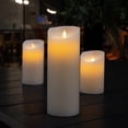 thumbnail image 3 of Fire Tek White Plastic Flameless Pillar Candle - Real Wax, Programmable - 3" x 3" x 8" - 1 count box, 3 of 5