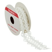 Simplicity Trim, White 1 1/4 inch Double Edge Loop Lattice Trim Great for Apparel, Home Decorating, and Crafts, 2 Yards, 1 Each