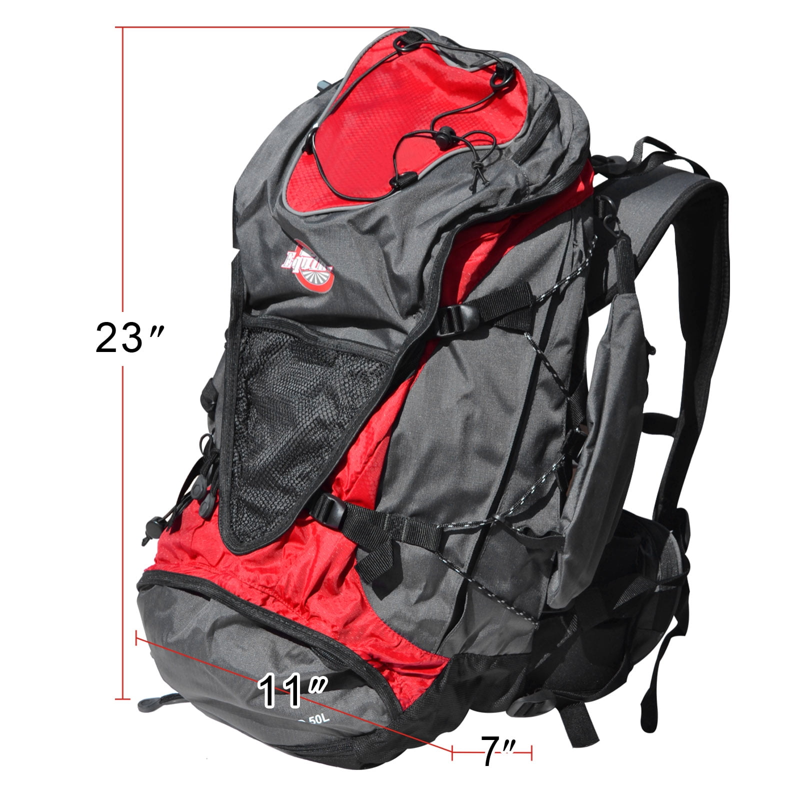 Sunrise Heavyduty Waterproof Travel Hiking Backpack Women Men Mountaineering Rucksack(Red)