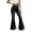 Black, variant on Women High Waist Flare Jeans Cross Waistband Stretch Denim Pants Slim Fit Casual Trousers