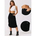 thumbnail image 2 of DARING DIVA Women's Y2K Adjustable Casual A-Line Midi Jean Skirt L Black, 2 of 5