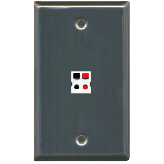 RiteAV - 1 Port Speaker Wall Plate - Stainless Steel