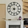 thumbnail image 5 of Large Wall Clock Metal Retro Roman Numeral Clock, Modern Round Wall Clocks almost Silent, Easy to Read for Living Room/Home/Kitchen/Bedroom/Office/School Decor (Black, 24 Inch), 5 of 16