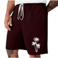 thumbnail image 2 of Puntoco Pantalones Cortos Deportivos Con Bolsillo Informal Elástico Con Cordones Para Hombre, Color Burdeos Xl, 2 of 4