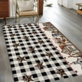 thumbnail image 3 of Black White Area&nbsp;Rug 3x5ft Buffalo Plaid Country Star Barn Barrel Farmhouse Non-Slip&nbsp;Washable Square&nbsp;Rugs Soft Felt Indoor Floor Mat for Bedroom Kitchen Living Room Bathroom, 3 of 9