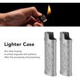 thumbnail image 3 of Lighter Case, 2PCS Lighter Cover Floral Pattern Zinc Alloy Engraving Reusable Sleeve Protective Cover for Outdoor, 3 of 8