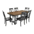 thumbnail image 3 of Bush Furniture Sterling 67W Squire Trestle Dining Table with 6 Cross Back Dining Chairs in Burnished Medium Brown and Black, 3 of 9