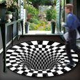 thumbnail image 1 of 3D Vision Alfombra circular Alfombra de piso Visual Vortex Sala de estar Mesa de centro Alf Abanopi Alfombra, 1 of 5