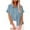 Blue, variant on Uaswgudfs Women's Button-Front Shirt with Chest Pocket Blouse|Short Sleeve Loose Fit Cotton Blend Casual Top for Summer Daily Wear