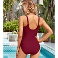 thumbnail image 7 of AICARE Women's One Piece Swimsuit Ruched Tummy Control Square Neck Bathing Suits, 7 of 7
