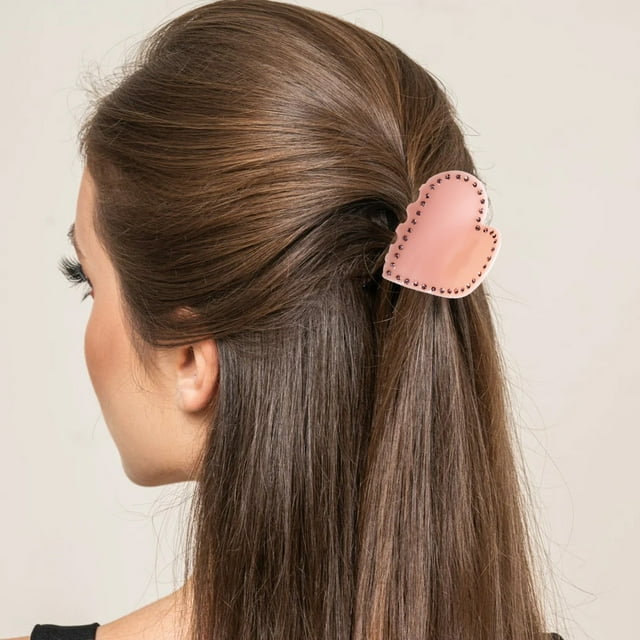 Xihbxyly Pinza para El Pelo con Forma de Corazón para San Valentín, Diseño Romántico para Parejas, Material Plástico Ligero, Cómoda de Llevar, Versátil para Peinados Diarios o Festivos, Regalo Perfec