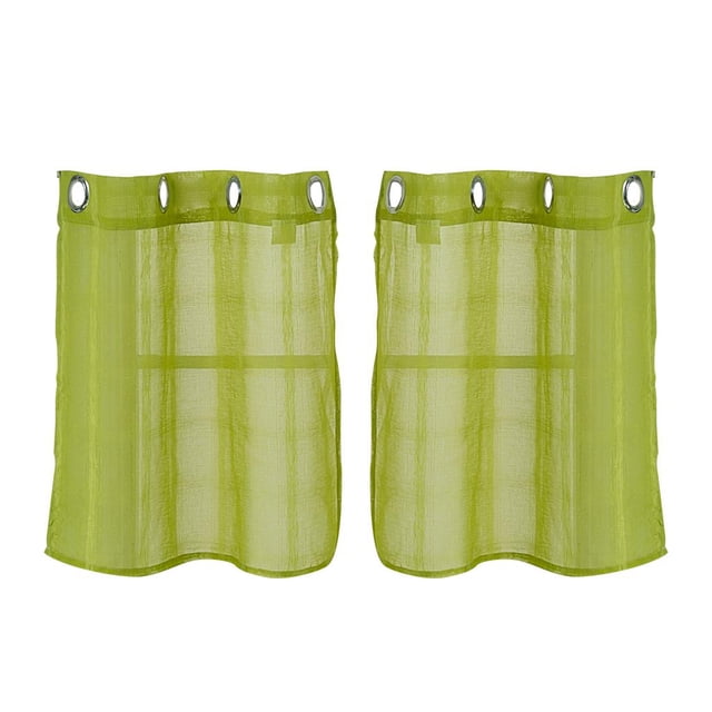 Juego de cortinas y cenefas de cocina para baño, color agua Verde 74x90cm