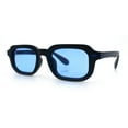 thumbnail image 5 of Vintage Vibe Narrow Rectangle Hipster Hustler Fashion Sunglasses Matte Black - Blue, 5 of 8