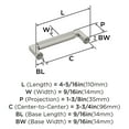 thumbnail image 5 of Amerock Balata 3-3/4 inch (96mm) Center-to-Center Satin Nickel Cabinet Pull, 5 of 6