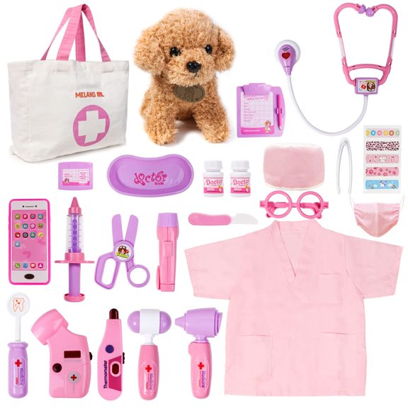 Juguete Doctor Kit Meland para niñas con juguete para perros y bolsa de transporte