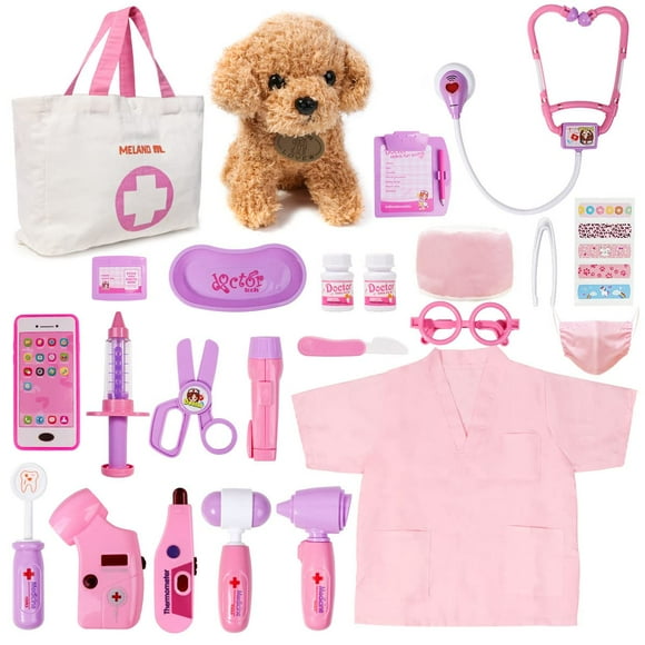 Juguete Doctor Kit Meland para niñas con juguete para perros y bolsa de transporte