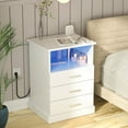 thumbnail image 2 of Veanerwood 23.6"H Nightstand Set of 2 with Charging Station and Lights White  Modern Side Table for Bedroom Living Room, 2 of 8