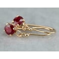thumbnail image 4 of 2.20Ct Round Lab Created Red Garnet Dangle Engagement Earrings 14k Yellow Gold Plated Sterling Silver, 4 of 4