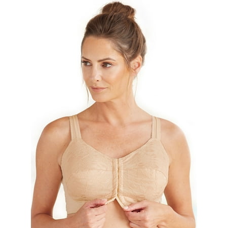 

AmeriMark Women s Front Close Wire Free Bra Beige 46C