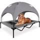 thumbnail image 1 of Cama Elevada para Perro Grande, Cama para Perros Lavable y Transpirable con Toldo Extraíble y 2 Postes de Soporte, para Perros y Mascotas Medianos, Grandes, Marrón, 1 of 9