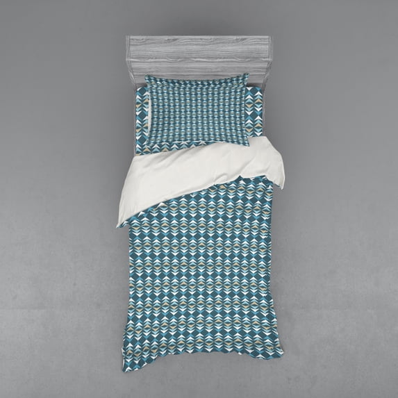 Ambesonne Boho Bedding Set 3 Pcs, Grungy Chevron Triangles Art, Twin XL, Multicolor