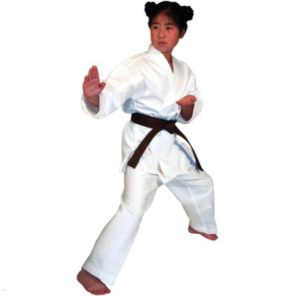White Karate Martial Arts Uniform Size 5 with belt by Lions Karate