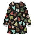 thumbnail image 6 of Girls' long-sleeved dress Christmas Tree Biscuit Girls' A-line dress with ribbed cuffs Soft and comfortable, 6 of 6