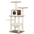 thumbnail image 3 of Feandrea Cat Tree-WoodyWonders, Modern 54.3-Inch Multi-Level Cat Tower for Indoor Cats, Rustic Brown Cat Condo with Ultra-Soft Plush, Scratching Posts, Hammock, Removable and Washable Cushions, 3 of 8