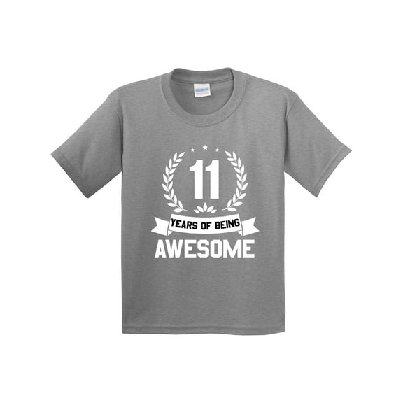 Inktastic 11 Years of Being Awesome White Birthday Youth T-Shirt