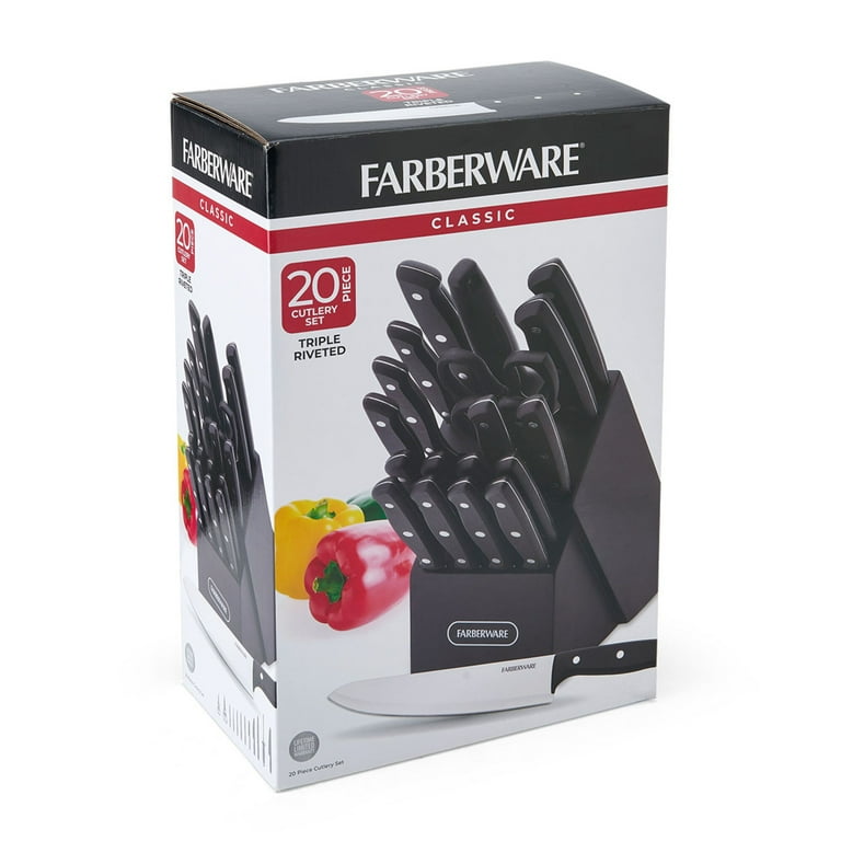 Free Shipping! Farberware 20-Piece Triple Riveted Cutlery Set with