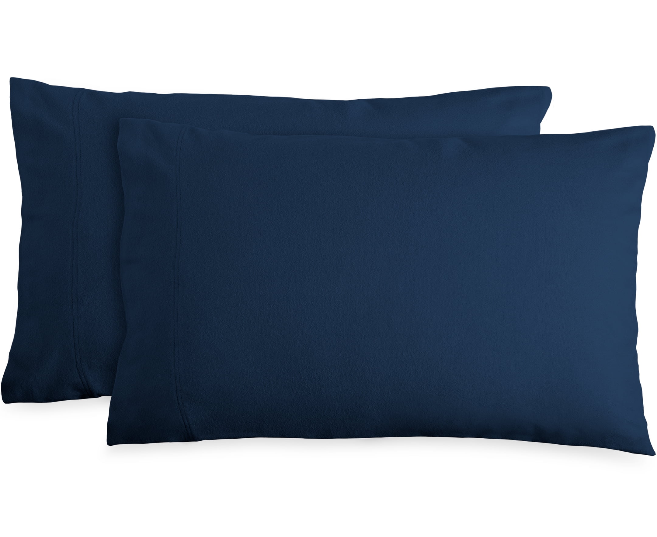 Bare Home 100% Cotton Flannel Deep Pocket 5-Piece Sheet Set with 2 Bonus Pillowcases (Split King, Dark Blue)