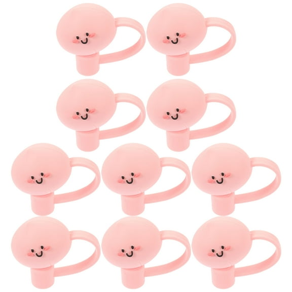 IBASETOY 8pcs Cartoon Kawaii Straw Cover Silicone Dustproof Cover for Straw Ceremonies