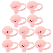 IBASETOY 8pcs Cartoon Kawaii Straw Cover Silicone Dustproof Cover for Straw Ceremonies