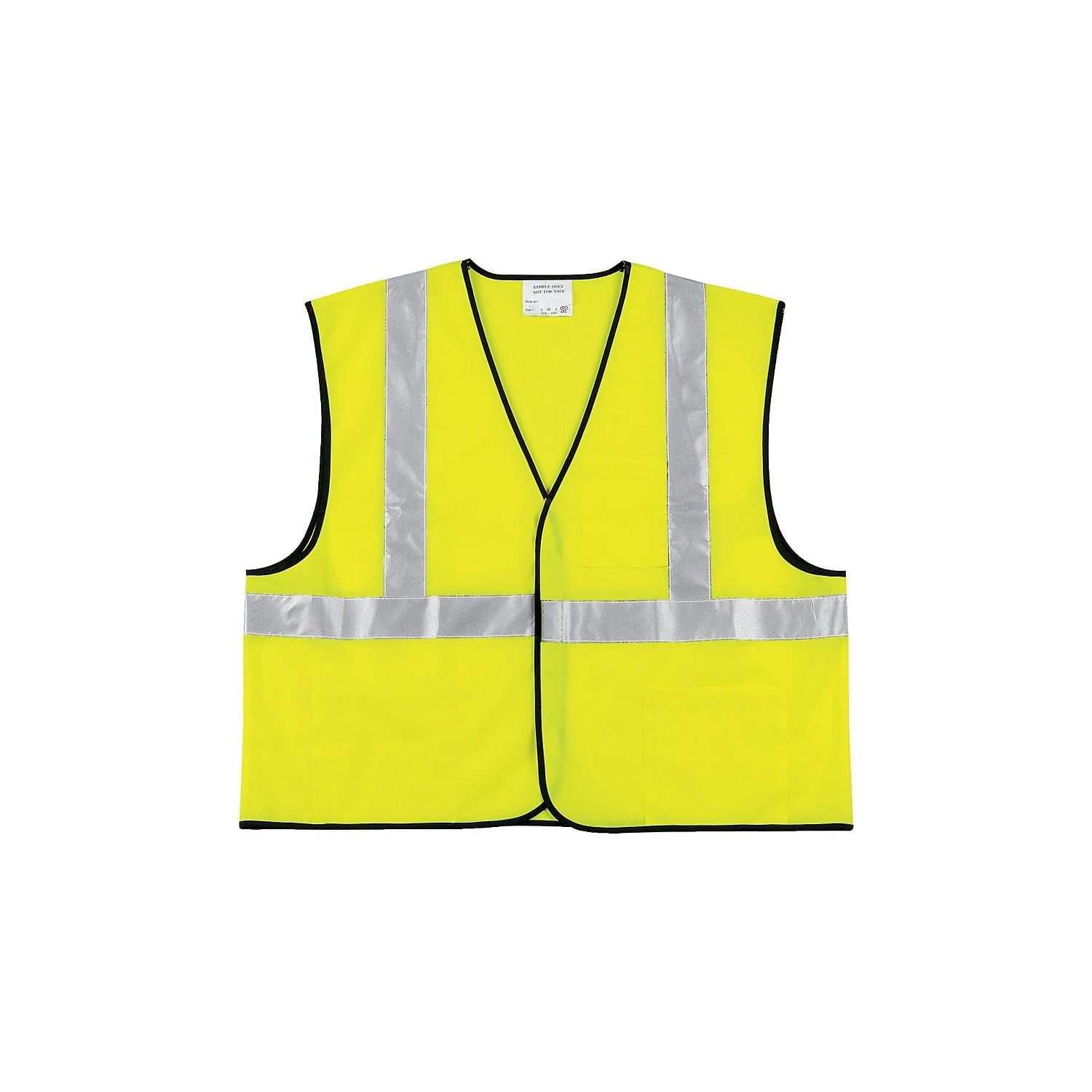 Yellow Polyester Fabric Safety Vest Large Class II Silver Reflective Tape 25 Pcs for sale online 