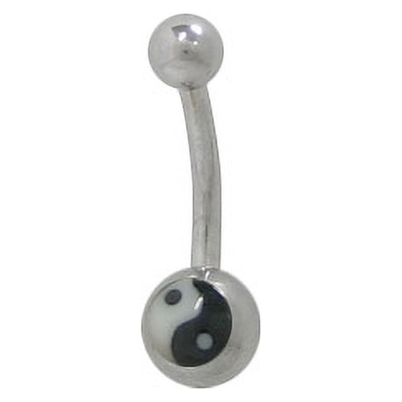 Ying Yang Anneau Ventre 14G Acier Chirurgical