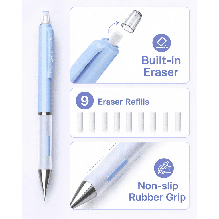 Four Candies Mechanical Pencil Set, 6-Pack With Refills photo 4