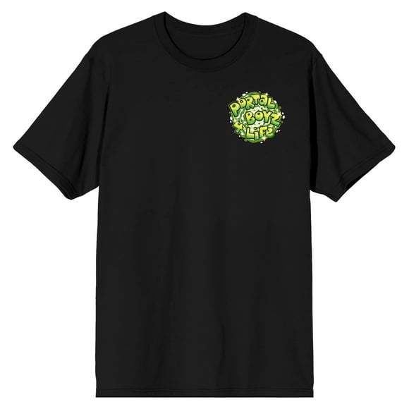 Rick & Morty Portal Boyz T-Shirt Noir à Col Rond à Manches Courtes pour Hommes - TG