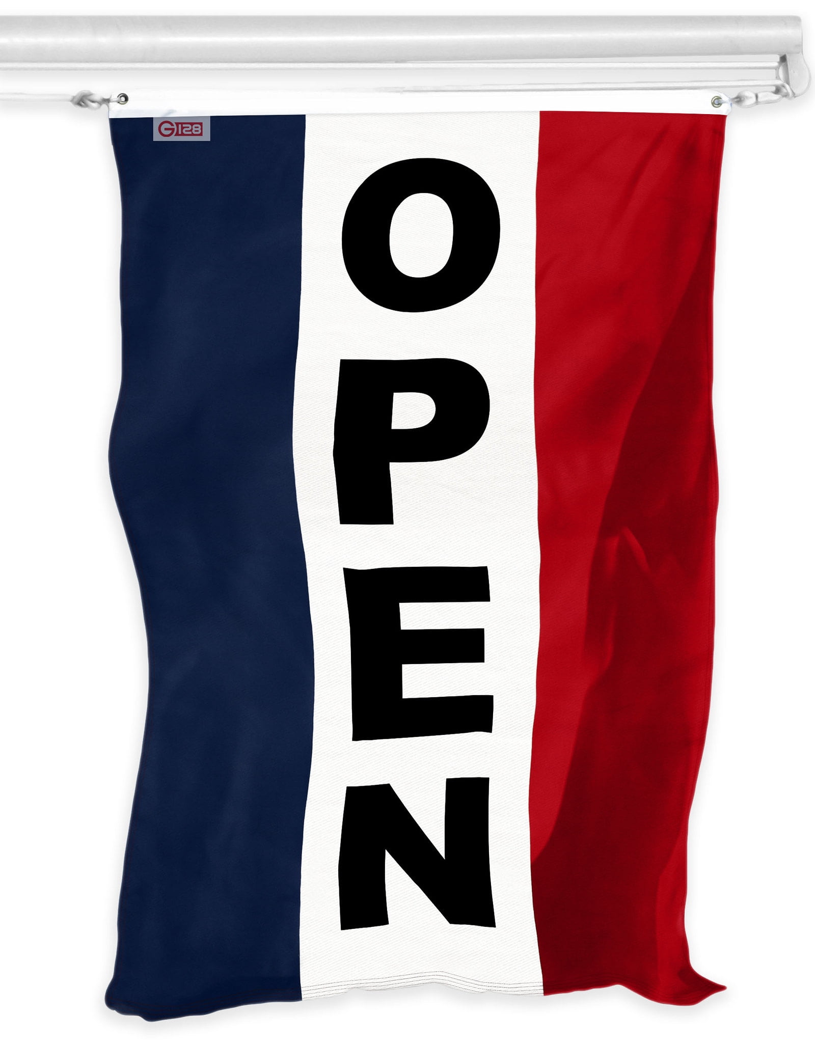 G128 Combo Flag Pack: USA American Flag 3x5 ft 150D Printed Stars & Open Vertical Flag 3x5 ft 150D Printed