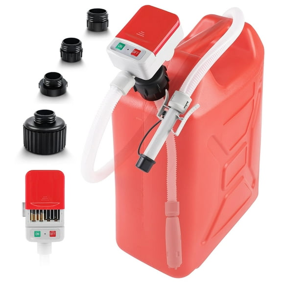 CSSAD Fuel Transfer Pump with Auto-stop Sensor, Fuel Transfer Pump Battery Powered, Portable Liquid Pump for Gasoline & Diesel Oil, Electric Gas Pump(Red)